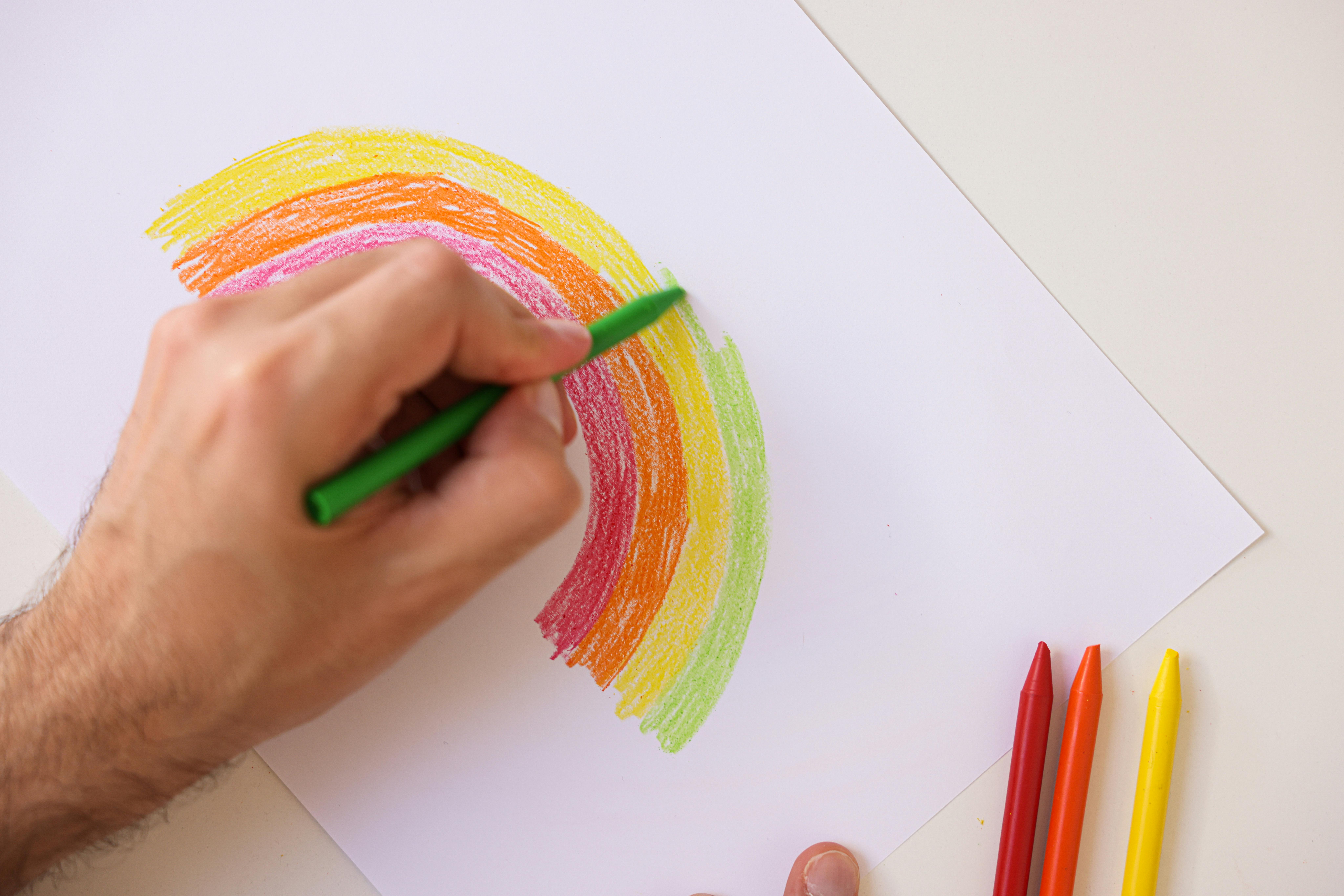 A Hand Drawing Rainbow · Free Stock Photo