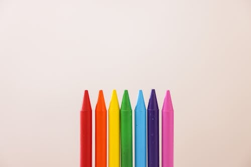 Free Set of Colorful Crayons Stock Photo