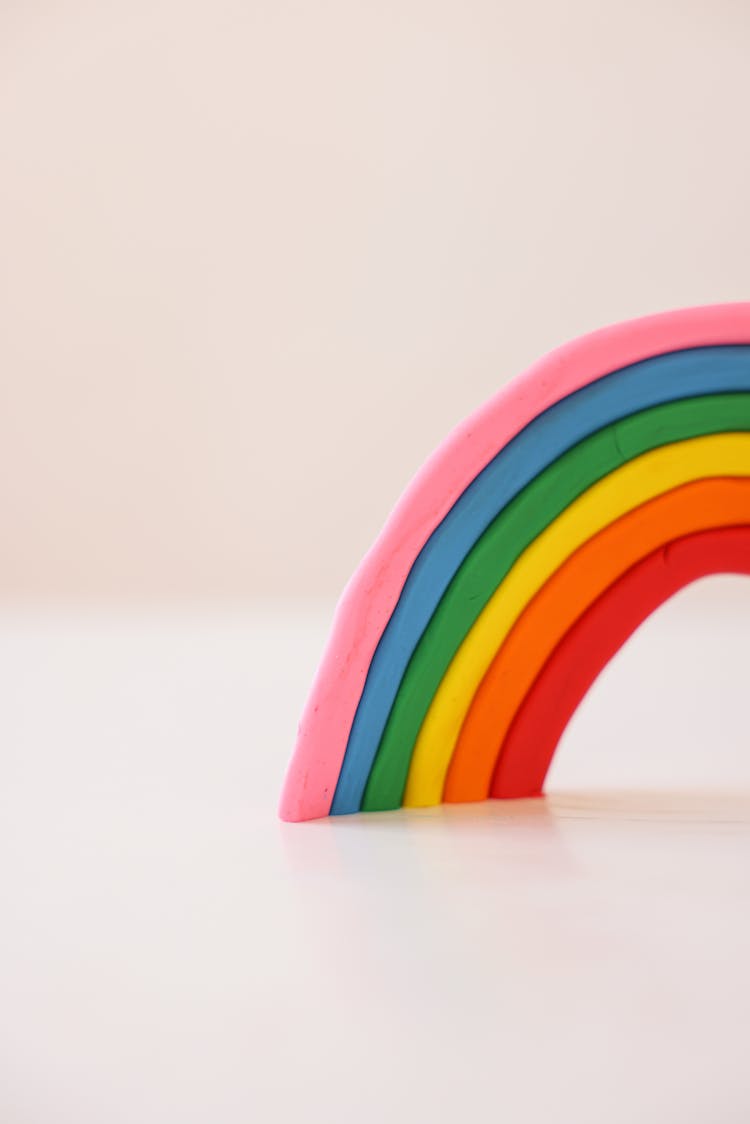 Close Up Shot Of A Rainbow Clay