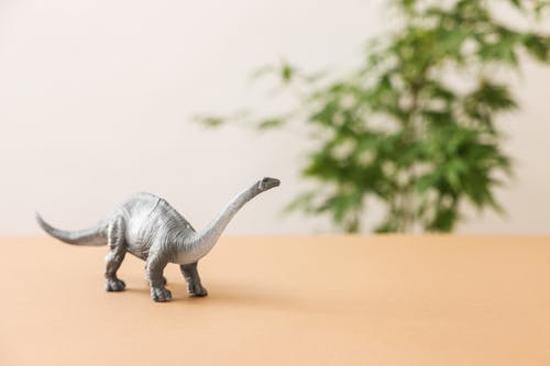 Dinosaur Toy on Brown Surface