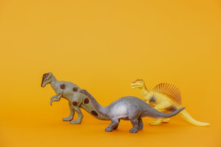 Studio Shoot Of Plastic Dinosaur Figurines