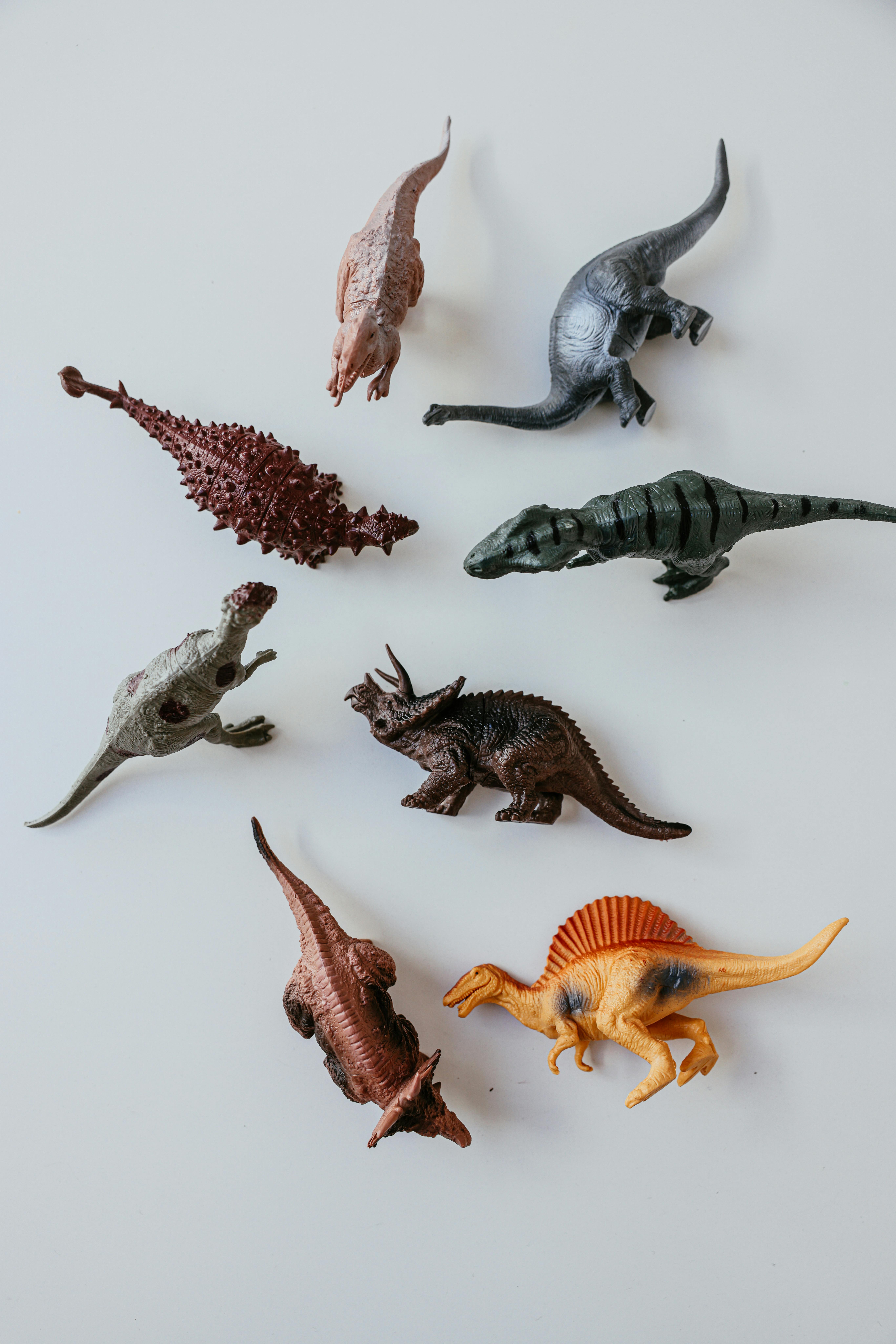 top view of plastic miniature toys