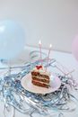 Chocolate Cake on Clear Glass Plate