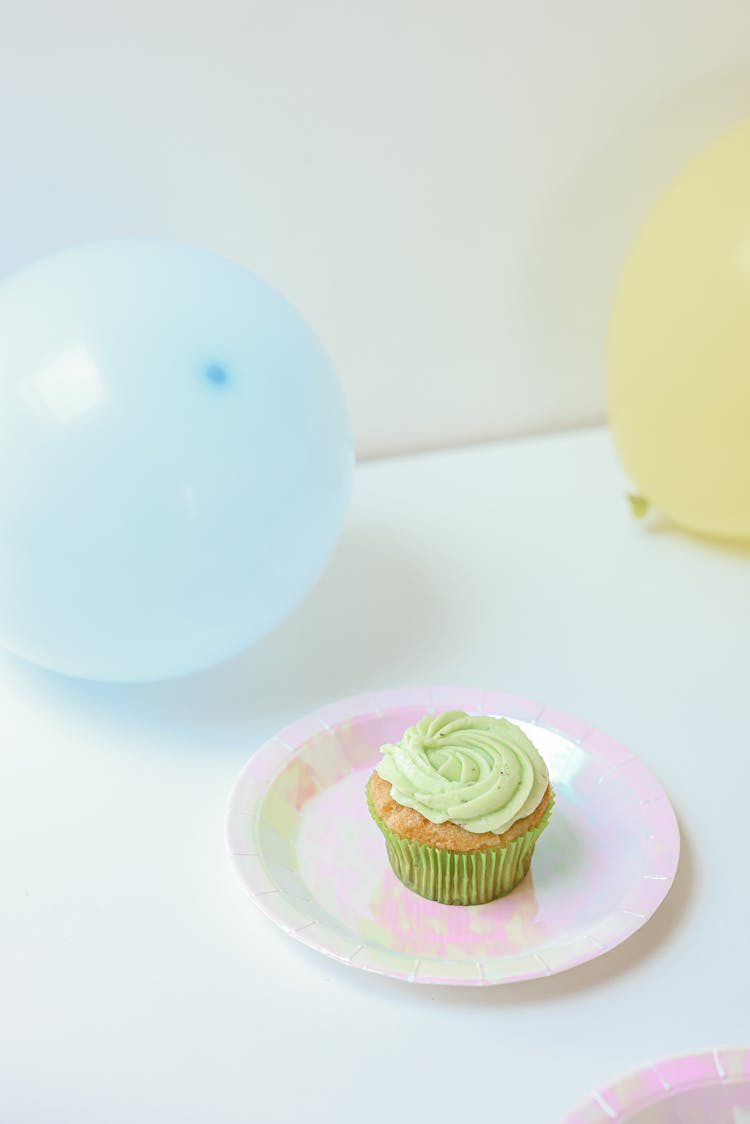 Cupcake With Green Frosting