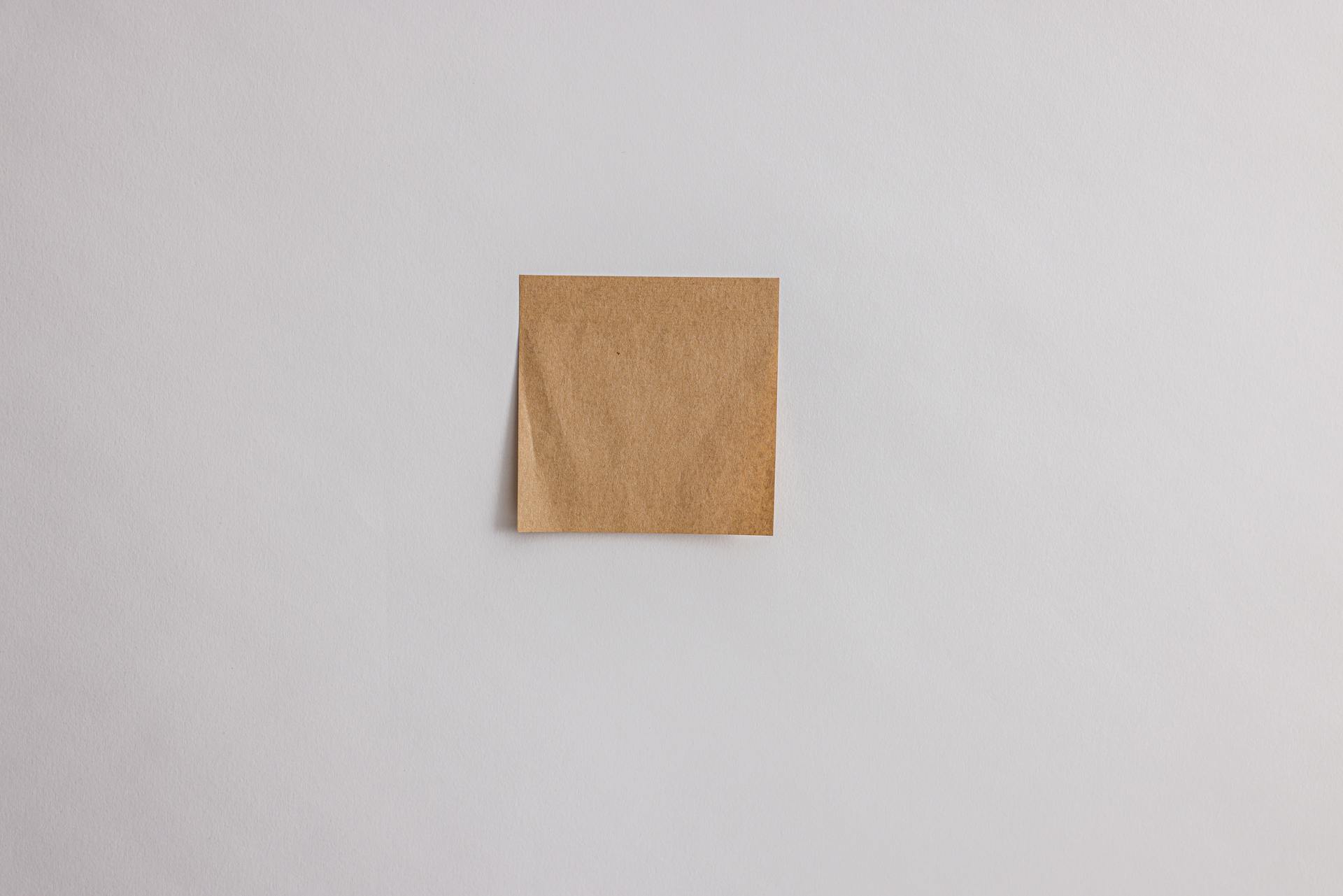 A Brown Paper on a White Background