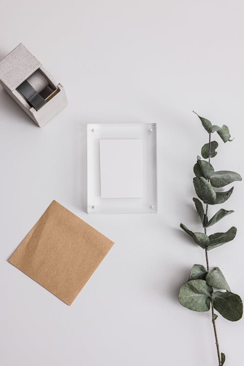 Free Blank Paper on the Table Stock Photo
