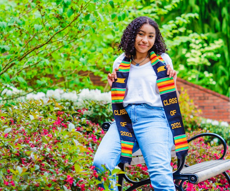 A Woman Wearing Her Graduation Stole