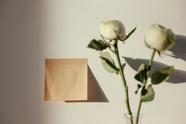 A Blank Sticky Note On A Wall