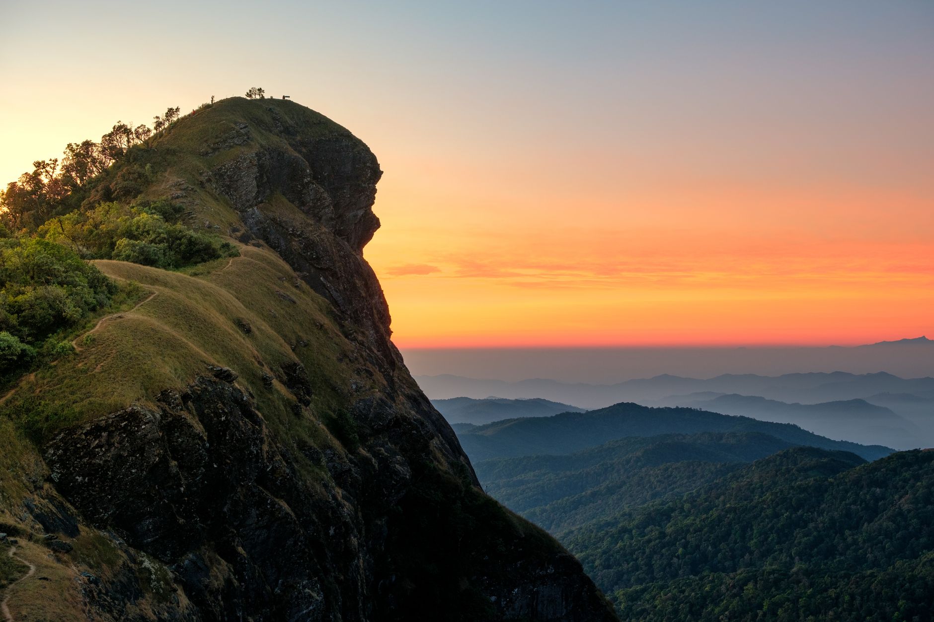 A ridgeline catching the first light