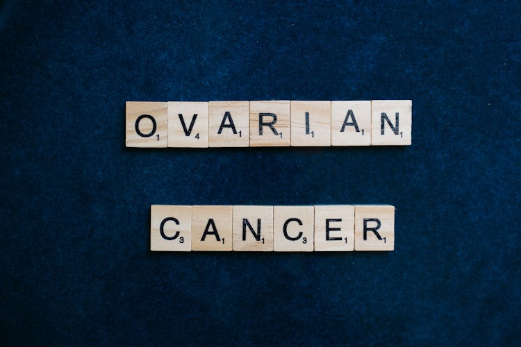 Ovarian Cancer Spelled With Scrabble Tiles