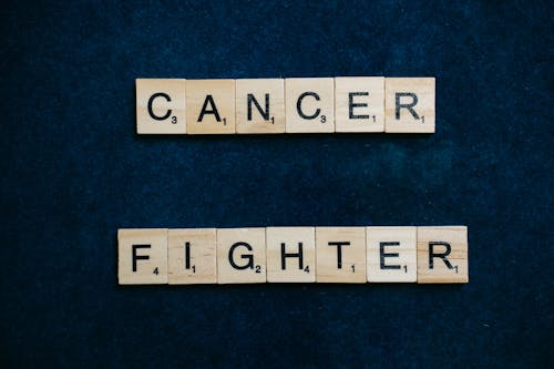 Cancer Fighter Spelled on Scrabble Tiles