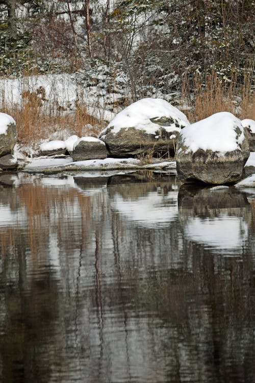 Free stock photo of rocks, snow, water