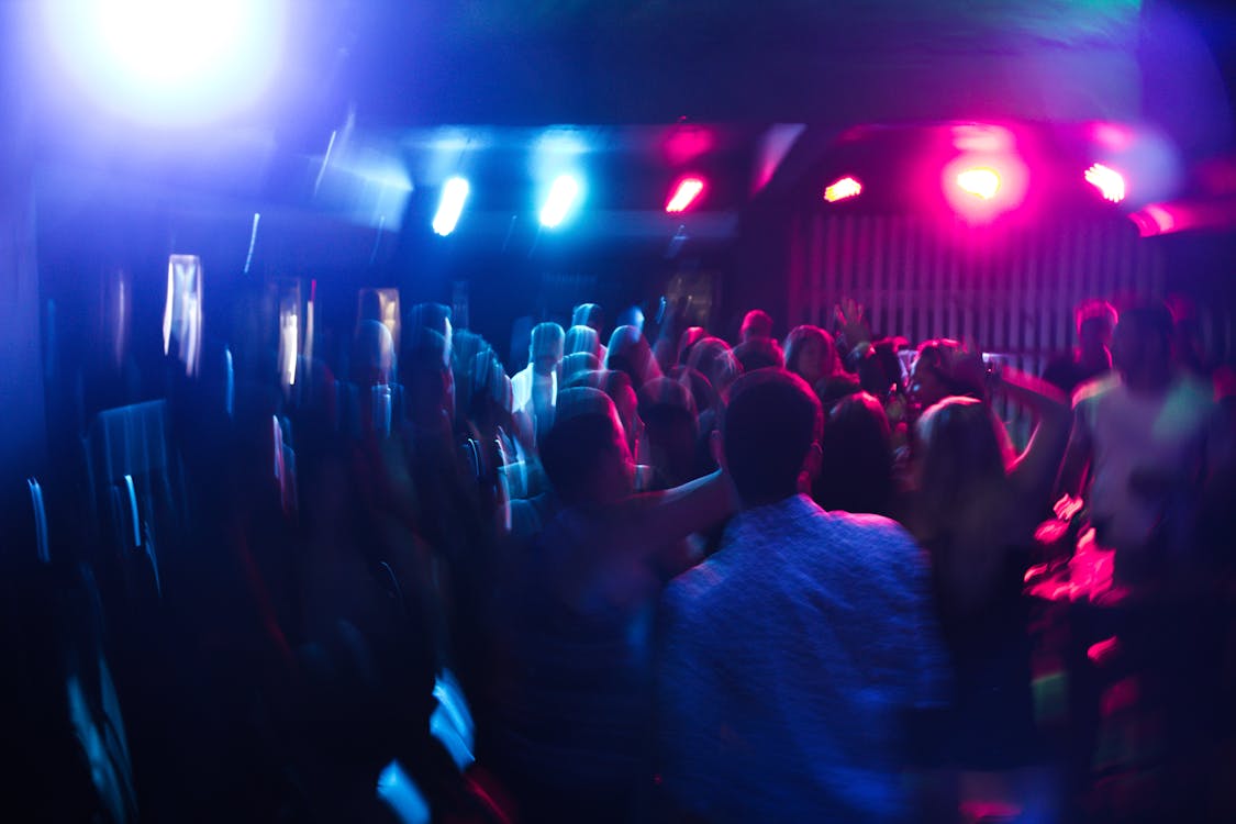 Free People Dancing Inside Building Stock Photo