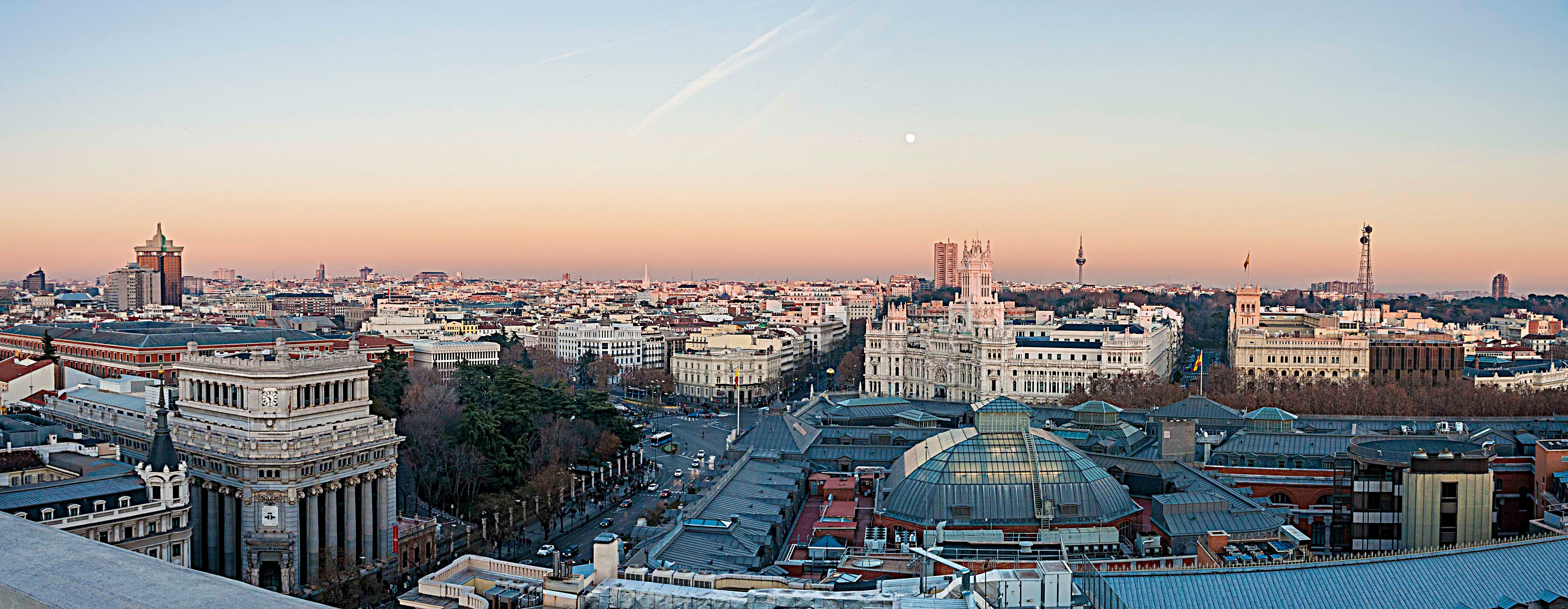 view of madrid during sunset