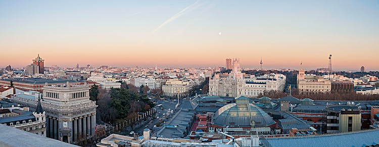 View Of Madrid During Sunset