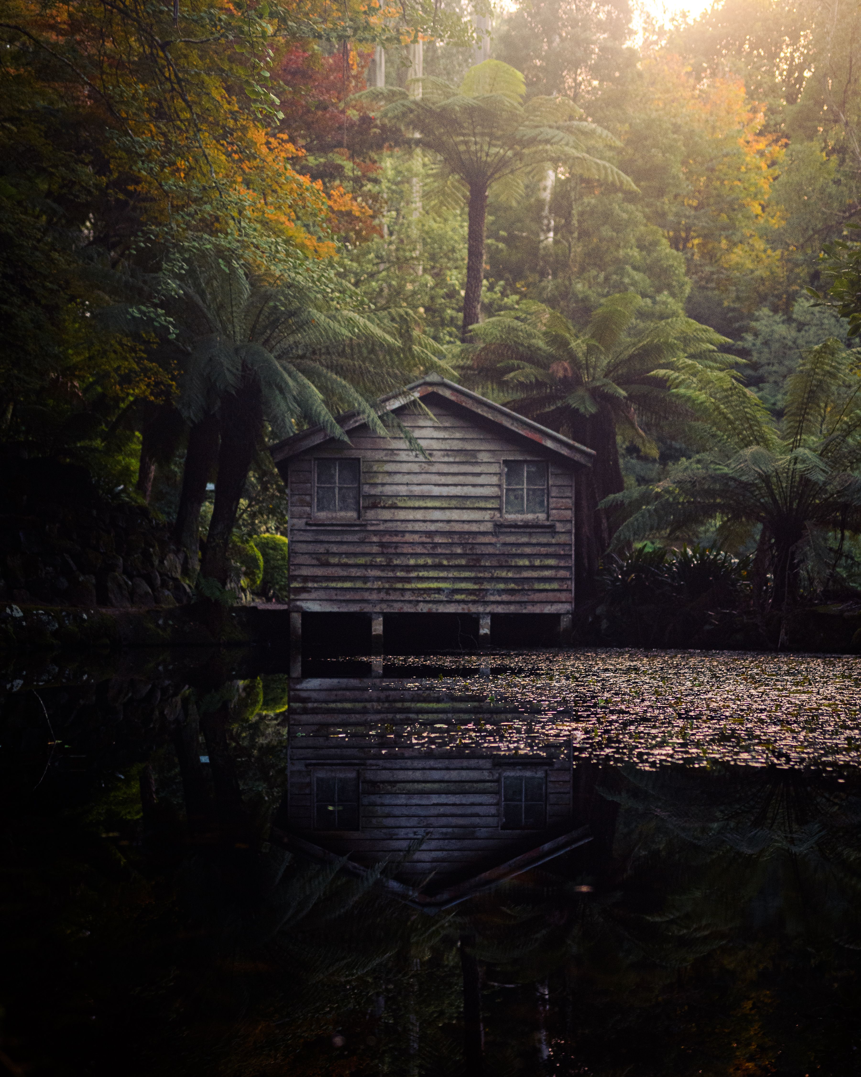 Brown Wooden House on Lake · Free Stock Photo