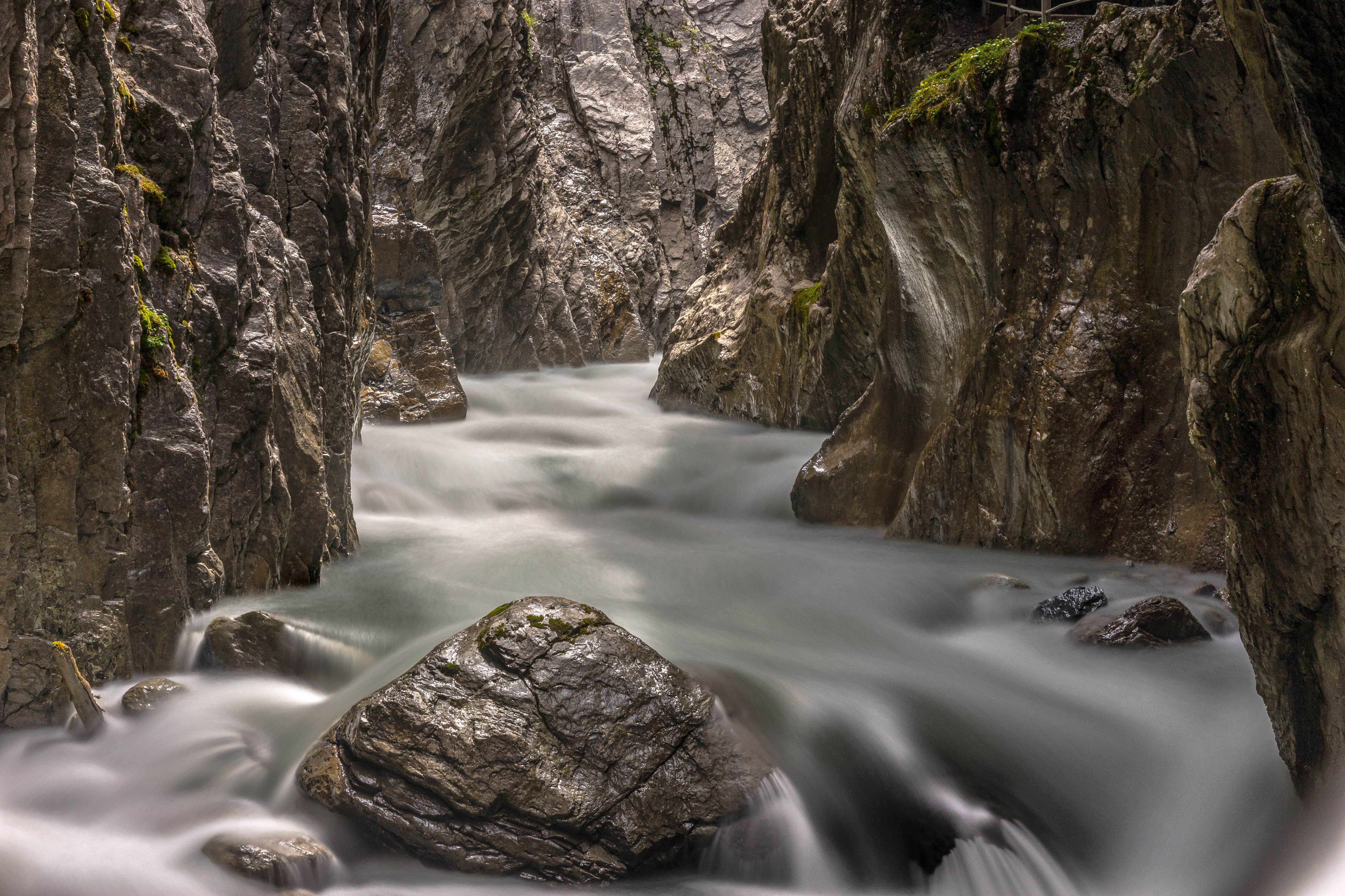 View of a River Flowing a Gorge Photographed in Long Exposure · Free ...