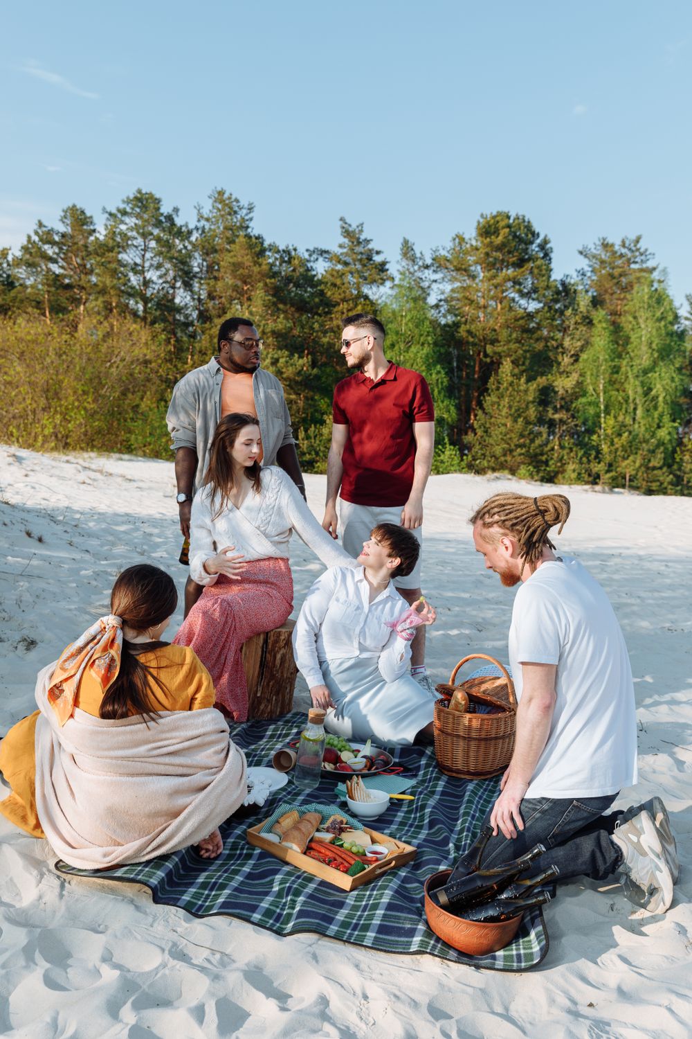 Families gathering together outdoors