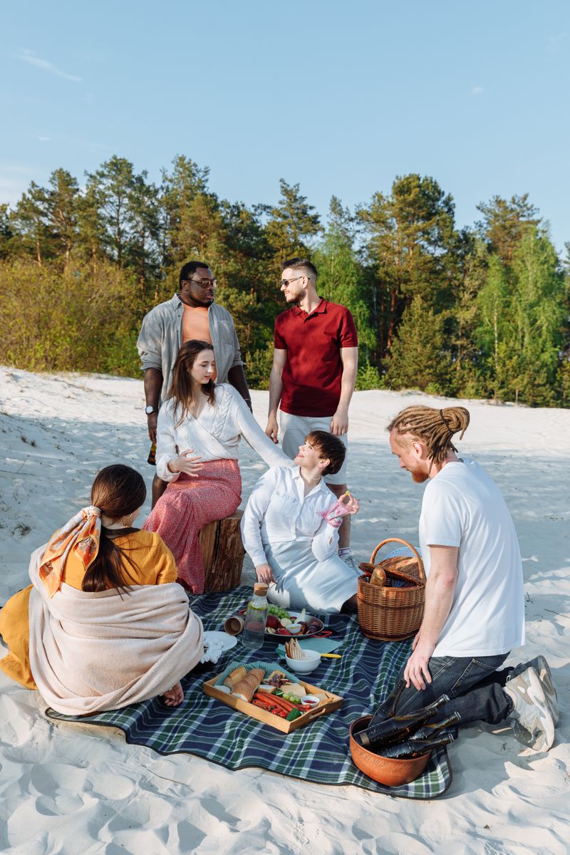 Families connecting together at a community gathering