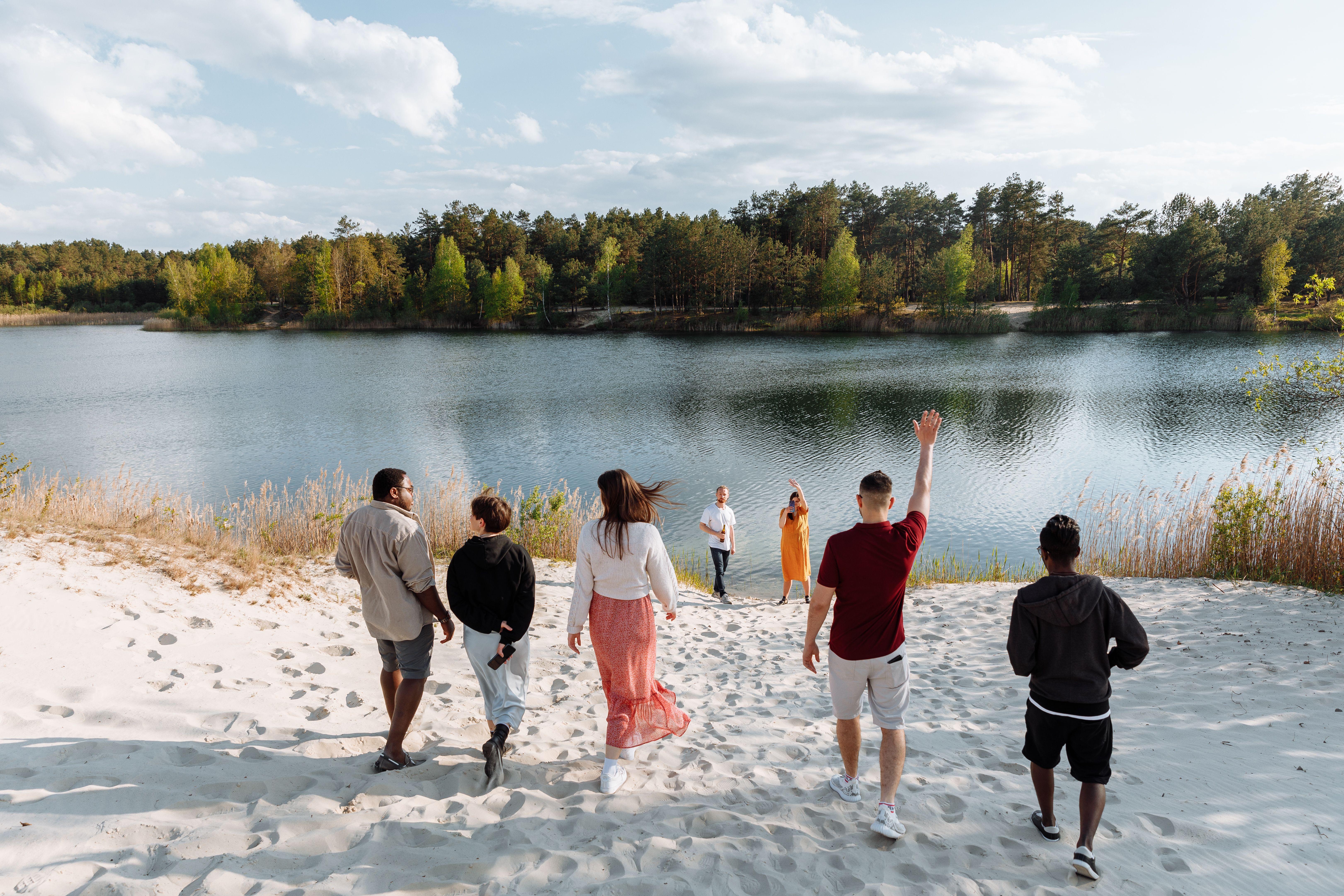 Group of friends enjoying a holiday together