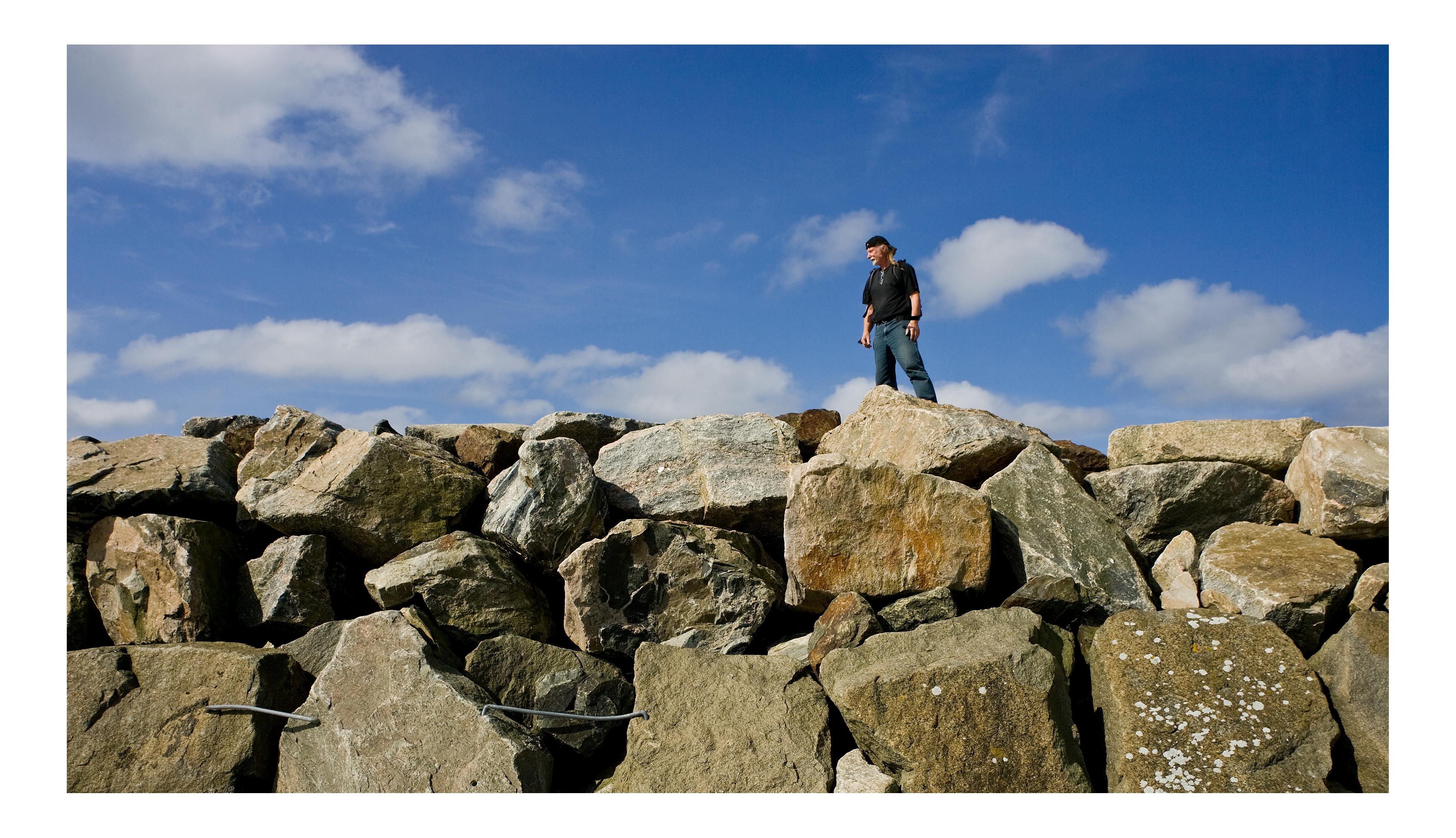 Free stock photo of man, sea, stonewalls