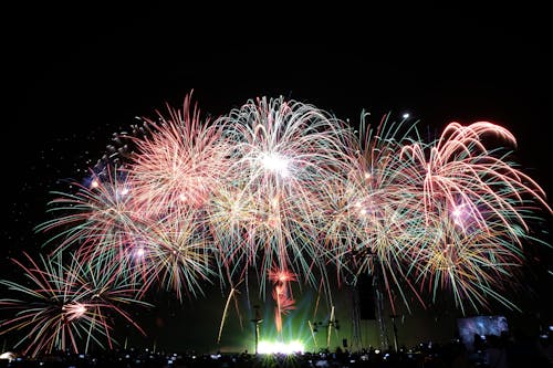 Red and White Fireworks 