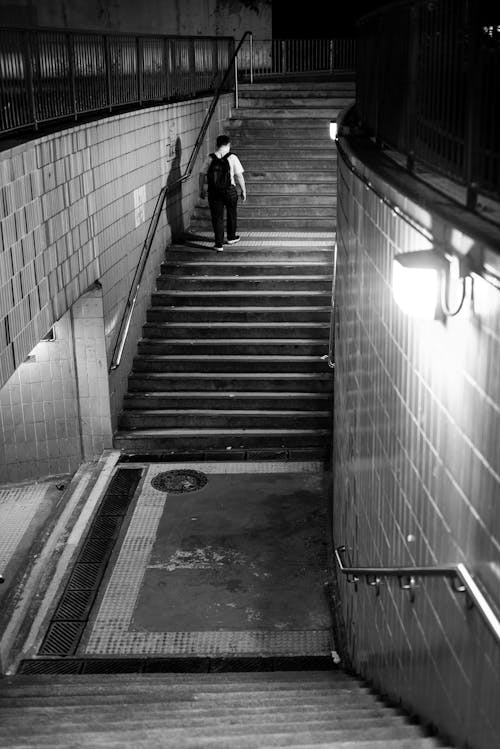 A Man Going up a Flight of Stairs