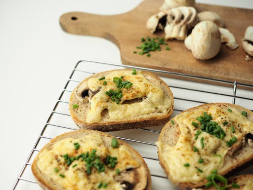 Close-up Shot of Stuffed Mushroom