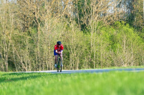 나무, 남자, 사이클 선수의 무료 스톡 사진