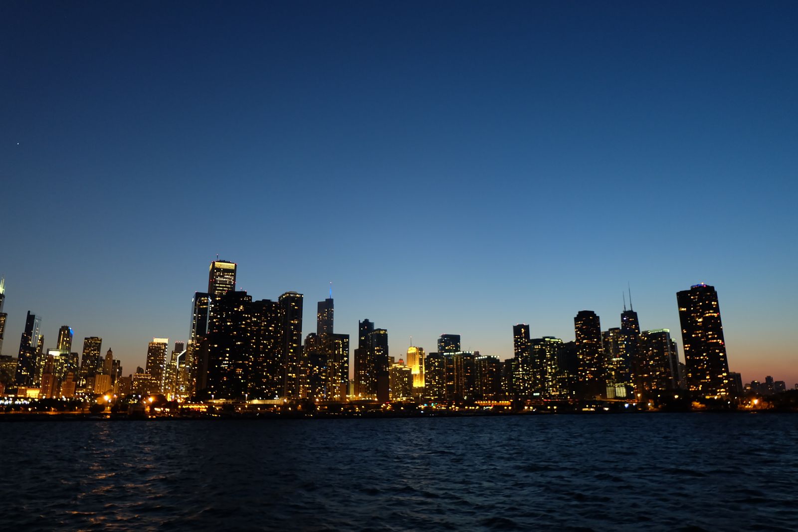 Chicago skyline at dusk