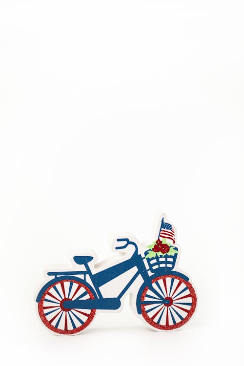 Paper cutout Bicycle on White Background