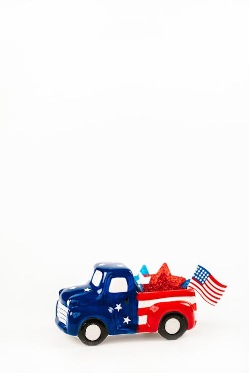 Blue and Red Plastic Car Toy