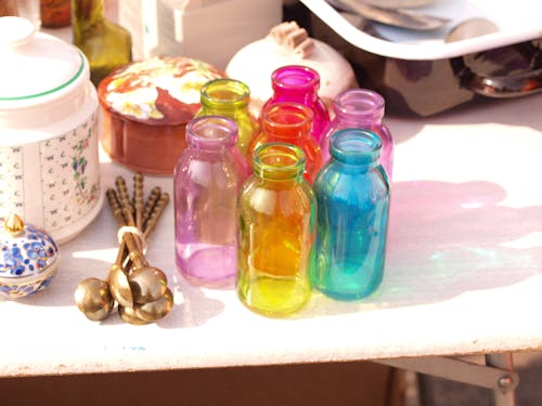 Free stock photo of bottles, colorful, flea market Stock Photo