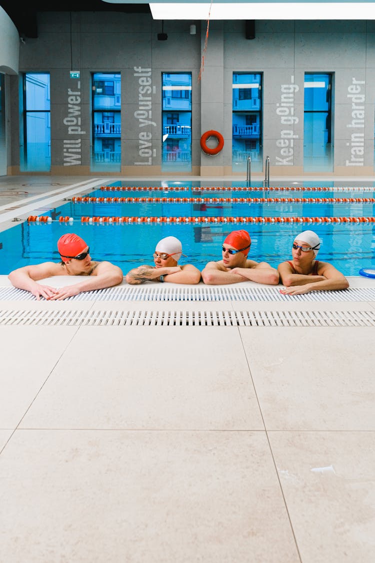 A Group Of People In The Swimming Pool