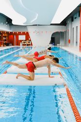 Aquagym session in a pool