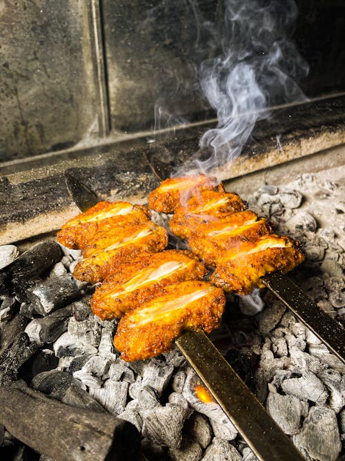 Foto profissional grátis de alimento, ardente, brasas