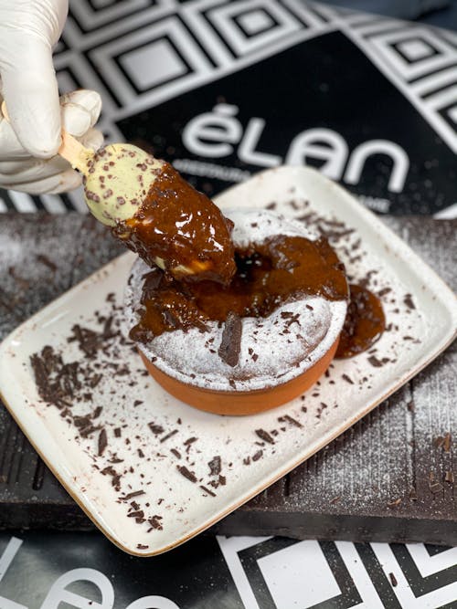 Chocolate Cake on White Ceramic Plate