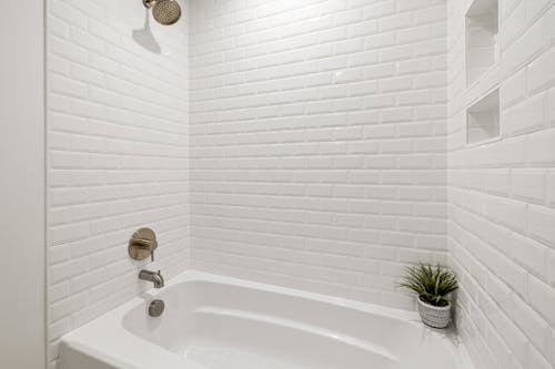 White Ceramic Bathtub in the Bathroom