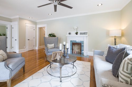 A Living Room With a Fireplace