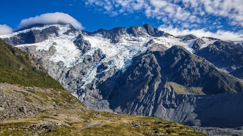 無料 スノーキャップ山脈の風景写真 写真素材