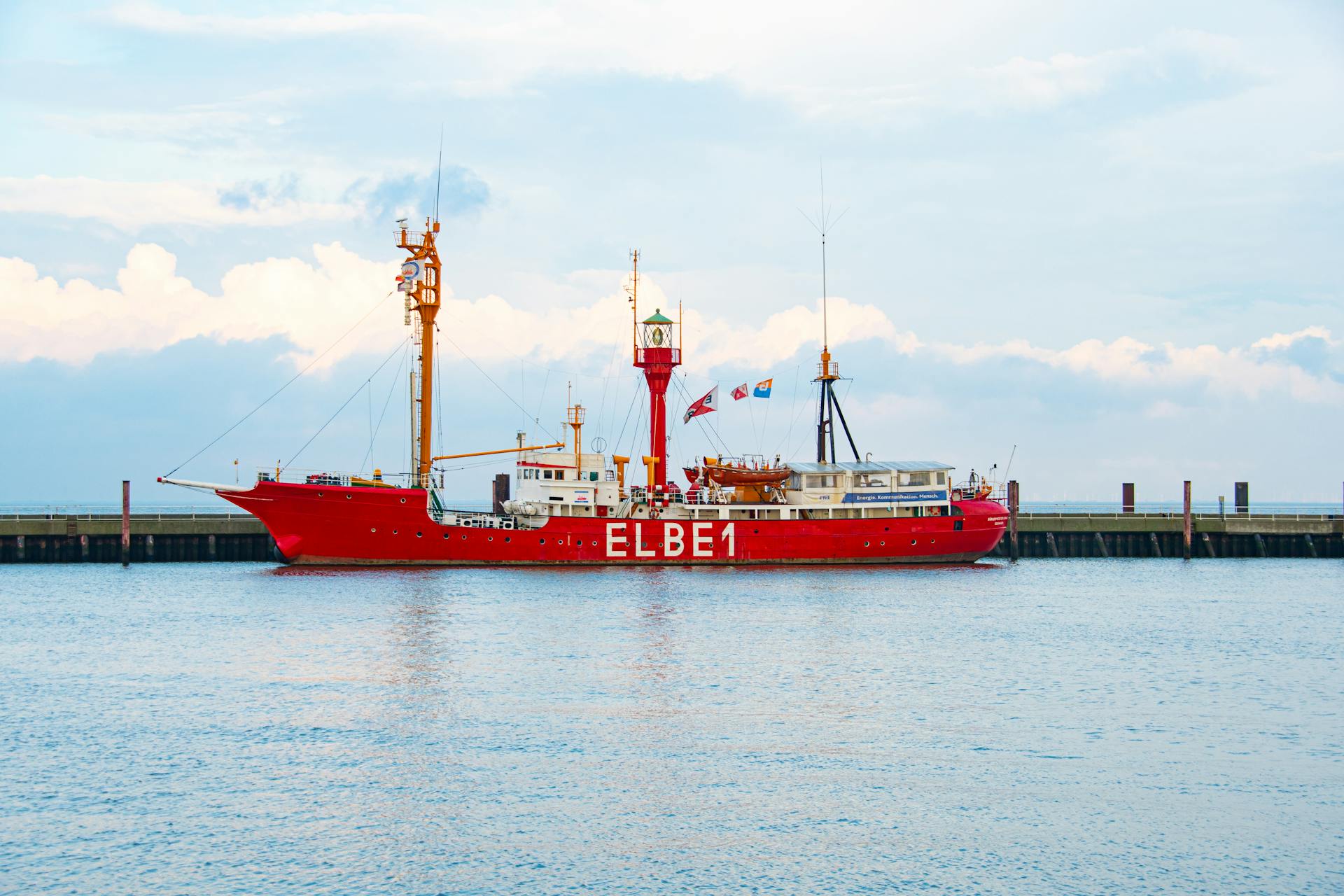 Maritime Museum on Lightship Elbe 1 in Cuxhaven in Germany in Port