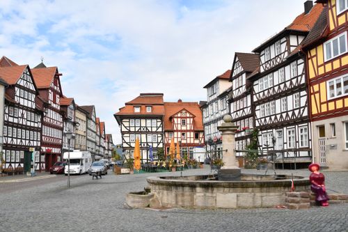 Free Charming half-timbered houses in Bad Sooden-Allendorf, Germany. Stock Photo