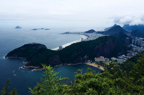 Foto stok gratis brasil, fotografi udara, gunung sugarloaf