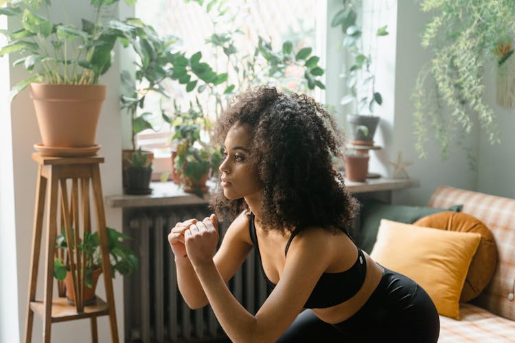 A Woman Doing Squats