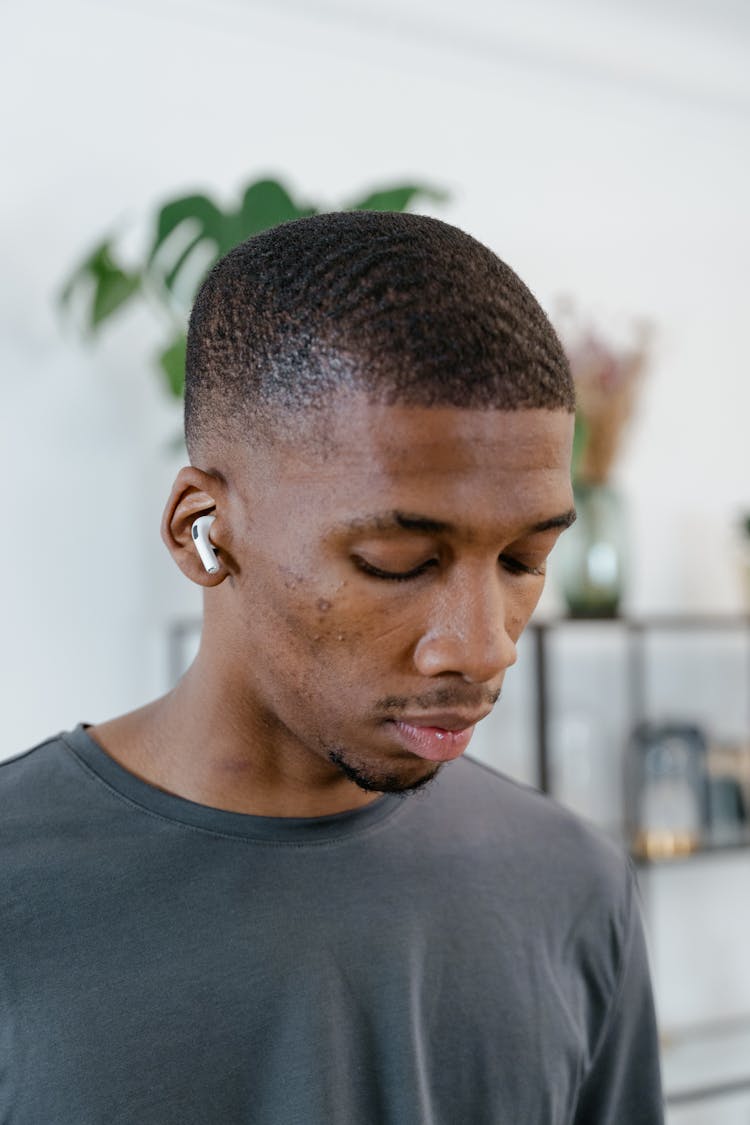 Man Wearing An Airpods