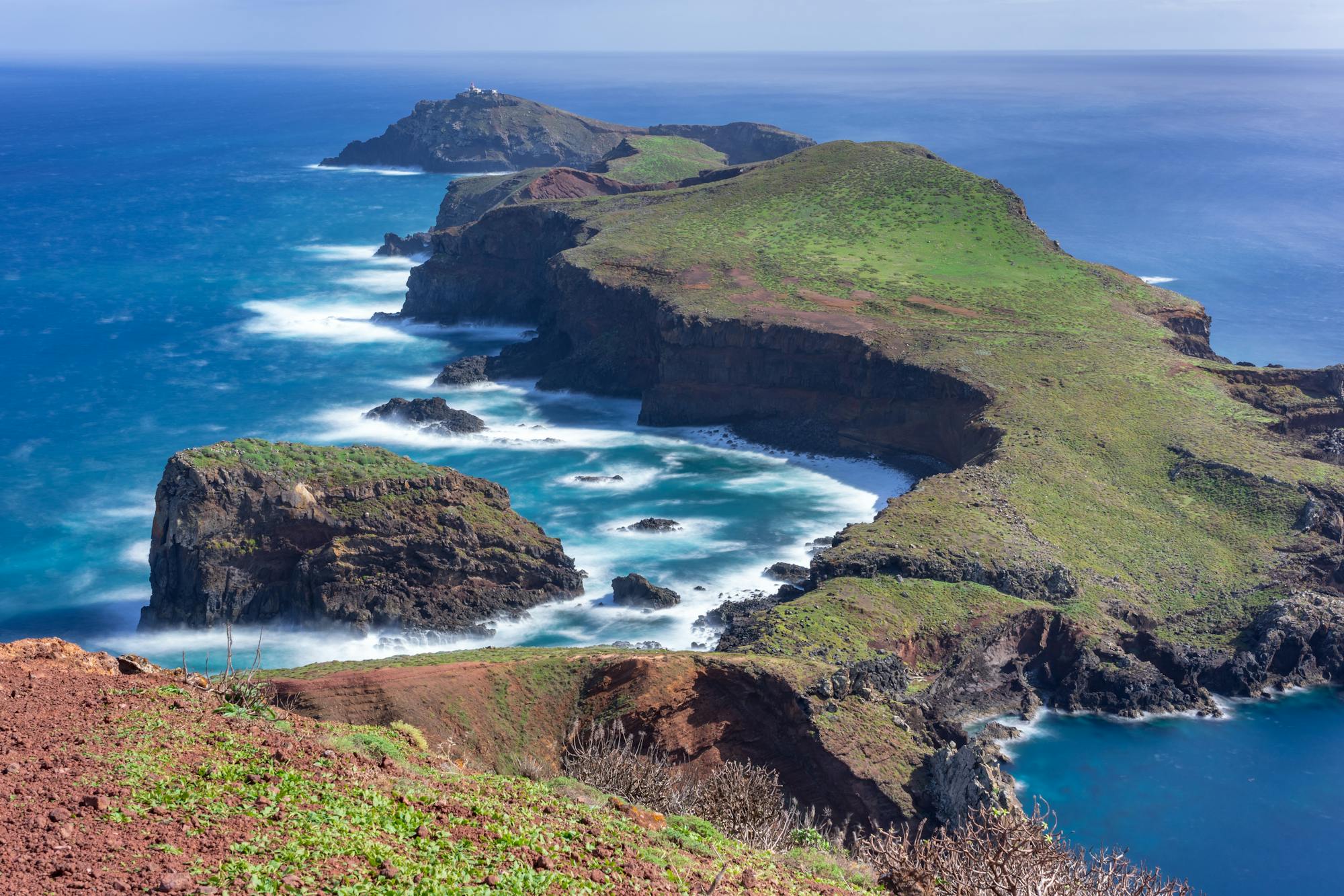 Rugged cliffs and coastline at Ponta de Sao Lourenco in Madeira