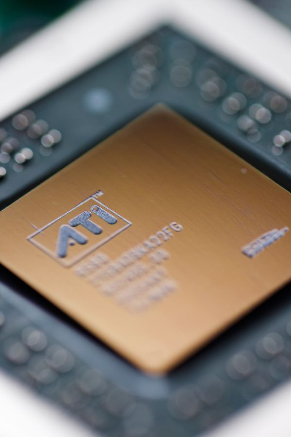 Close-up of a processor chip used for AI inference