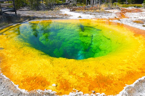 Fotobanka s bezplatnými fotkami na tému horúci prameň, Národný park Yellowstone, ráno bazén slávy