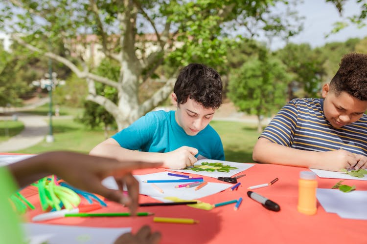 Boys Making Artworks