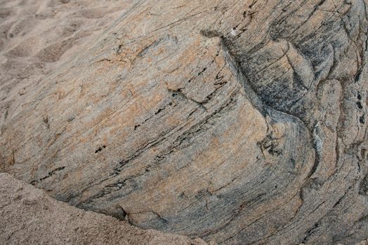Detailed view of a textured rock formation showcasing natural patterns in Klaipėda.